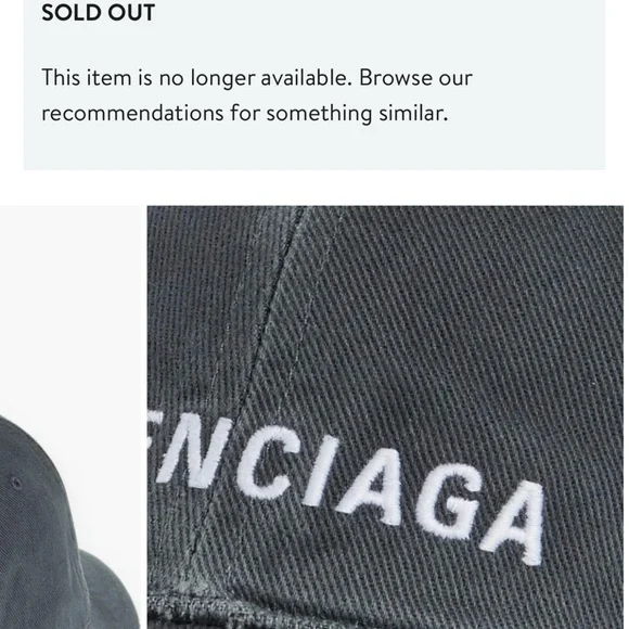 Balenciaga Dark Blue Gray Distressed Cap EUC - Picture 11 of 12